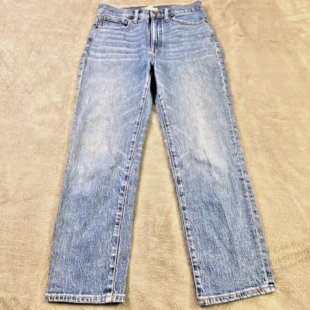Madewell Jeans Womens 27 Faded Blue Classic Straight Leg High Rise Crop Denim
